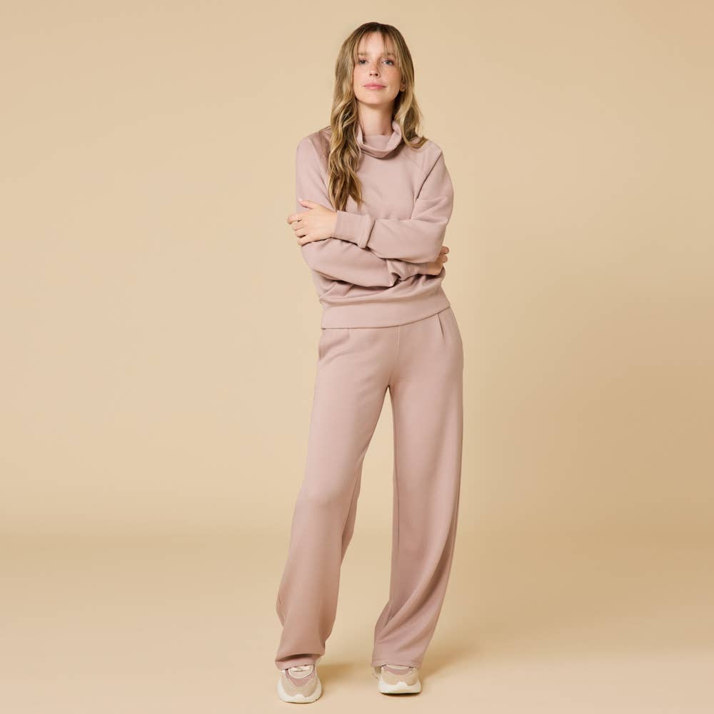 Softies - Wholesale Lounge Set - Women's - Athleisure DreamTech Mock Neck with Pleat Pant for Women9