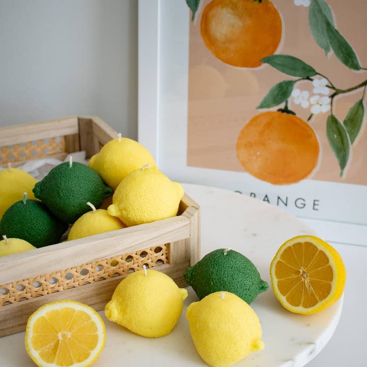 Glowing Harmony Candle Co - Wholesale Novelty candle - Lemon/Lime Shaped Decorative Candle, Summer Table Decor6