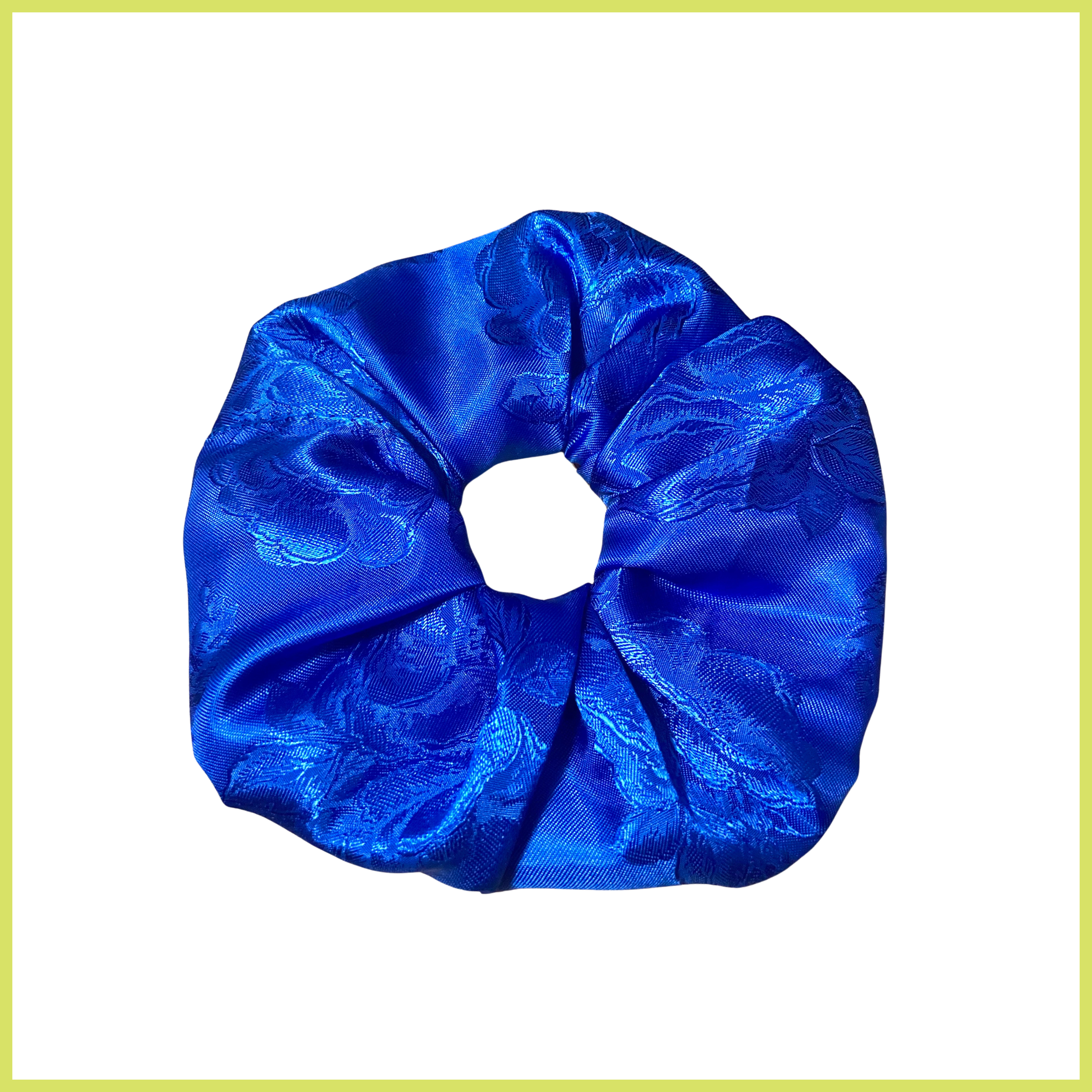 Trash Bandit NYC - Wholesale Scrunchie - Women's - Blue Floral Brocade Scrunchie0