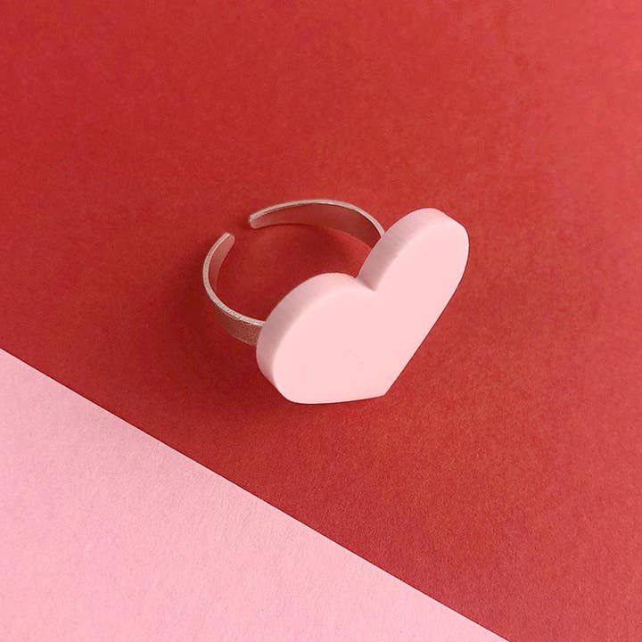 LOVE SHOUT Acryl ring; Sterling zilver voor wholesale door DOODLE MOO LTD
