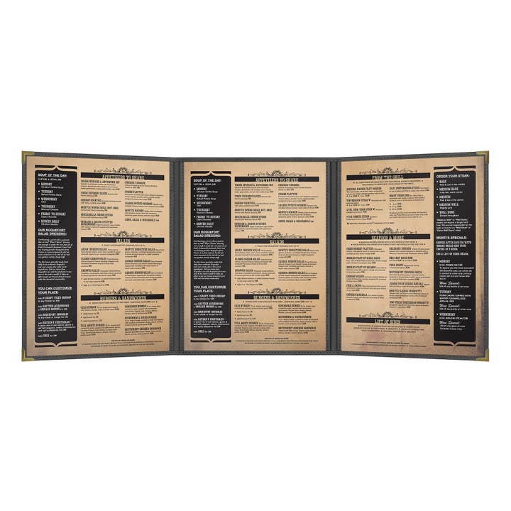 Pajco Menu Cover, Triple Pocket Fold-Out (3 View) for wholesale by Goodsmart