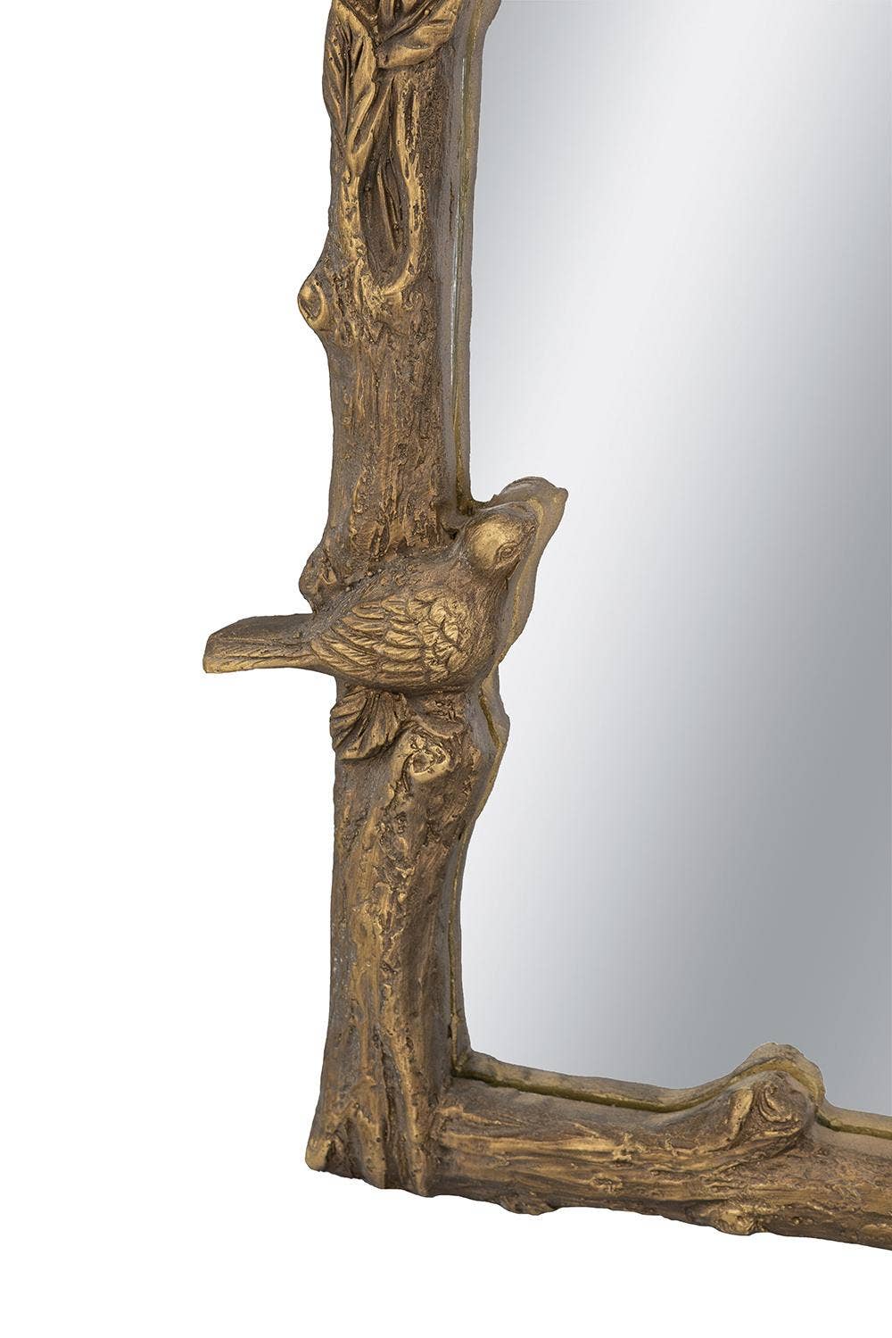 A&B Home Group Inc. - Wholesale Wall Mirror - 24x1.5x34" Arched Wall Mirror w/ Botanical & Bird - Gold1