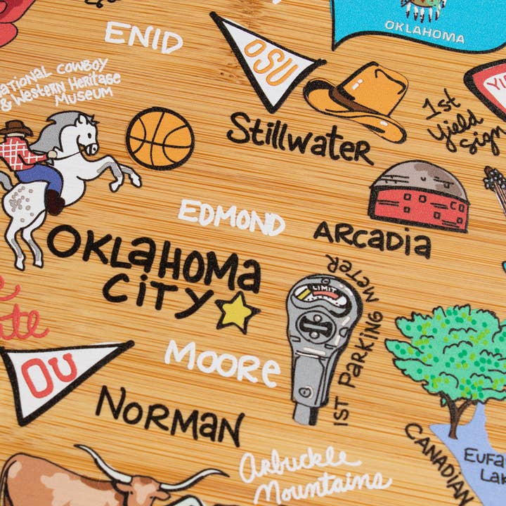 Totally Bamboo - Wholesale Cutting Board - Oklahoma Cutting Board with Artwork by Fish Kiss™4