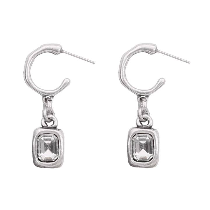 Handmade Crystal Pewter Earrings - 1869 for wholesale by Chanour