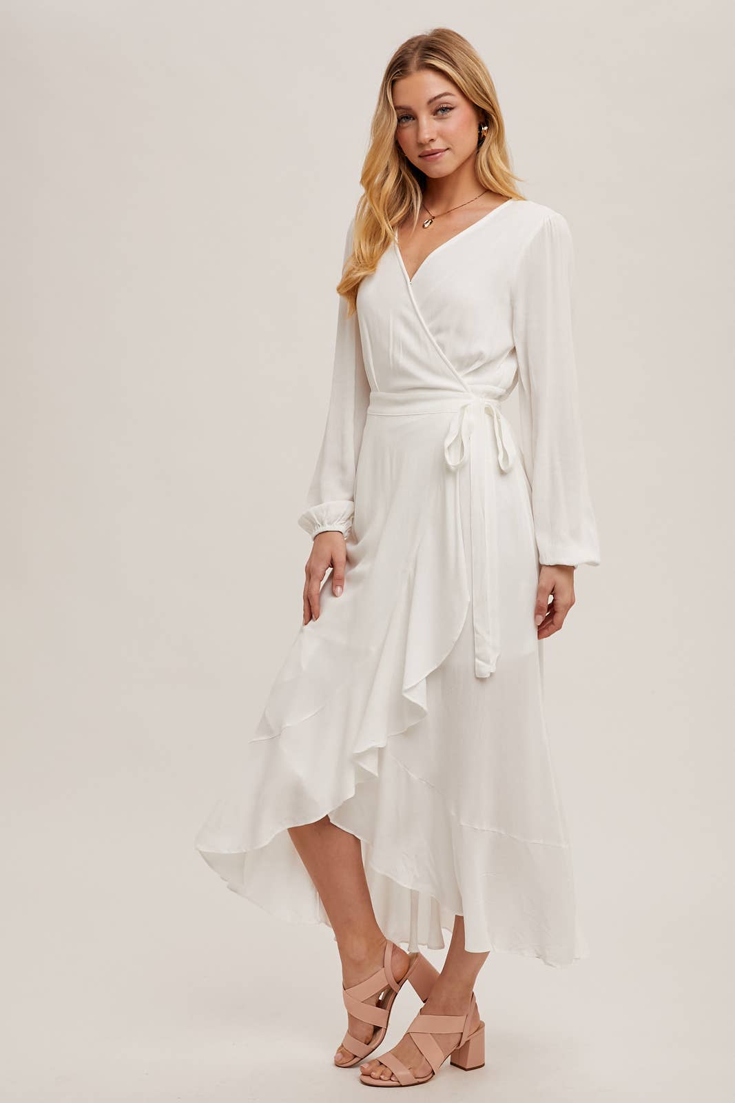 Bluivy – wholesale Dress – Women's – RUFFLE HEM MAXI WRAP DRESS4