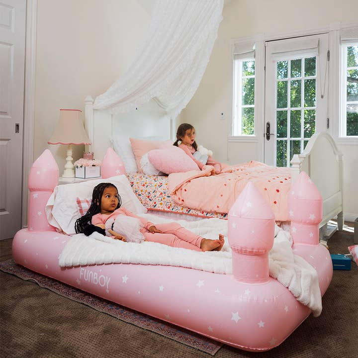 FUNBOY - Wholesale Inflatables - Pink Castle Sleepover Kids Air Mattress1