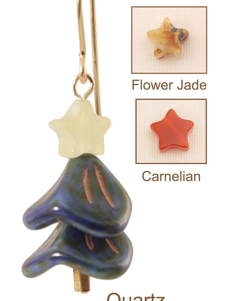 Boucles d'oreilles sapin de Noël Blue Spruce - Goldfilled 14 Kt pour la vente par Ardent Designs