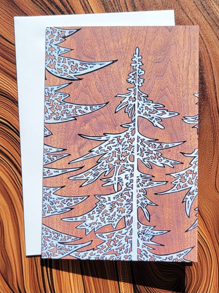 Silver Trees Card for wholesale by Jessica Plesko Art