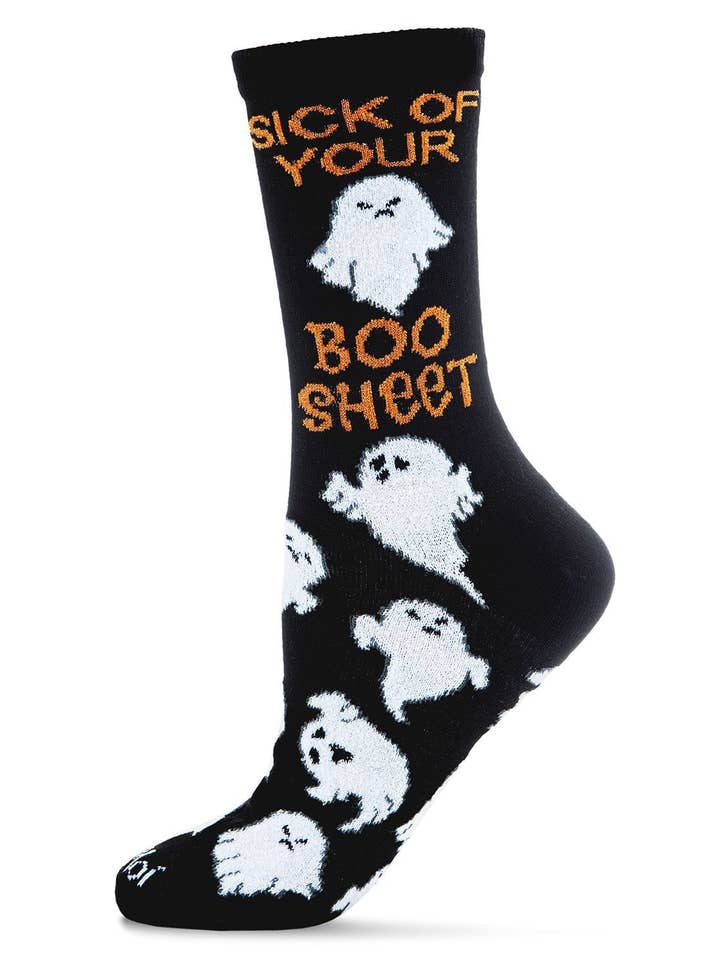 MeMoi Sick of Your Boo Sheet Crew Socks for wholesale by Infinity Classics International Inc.
