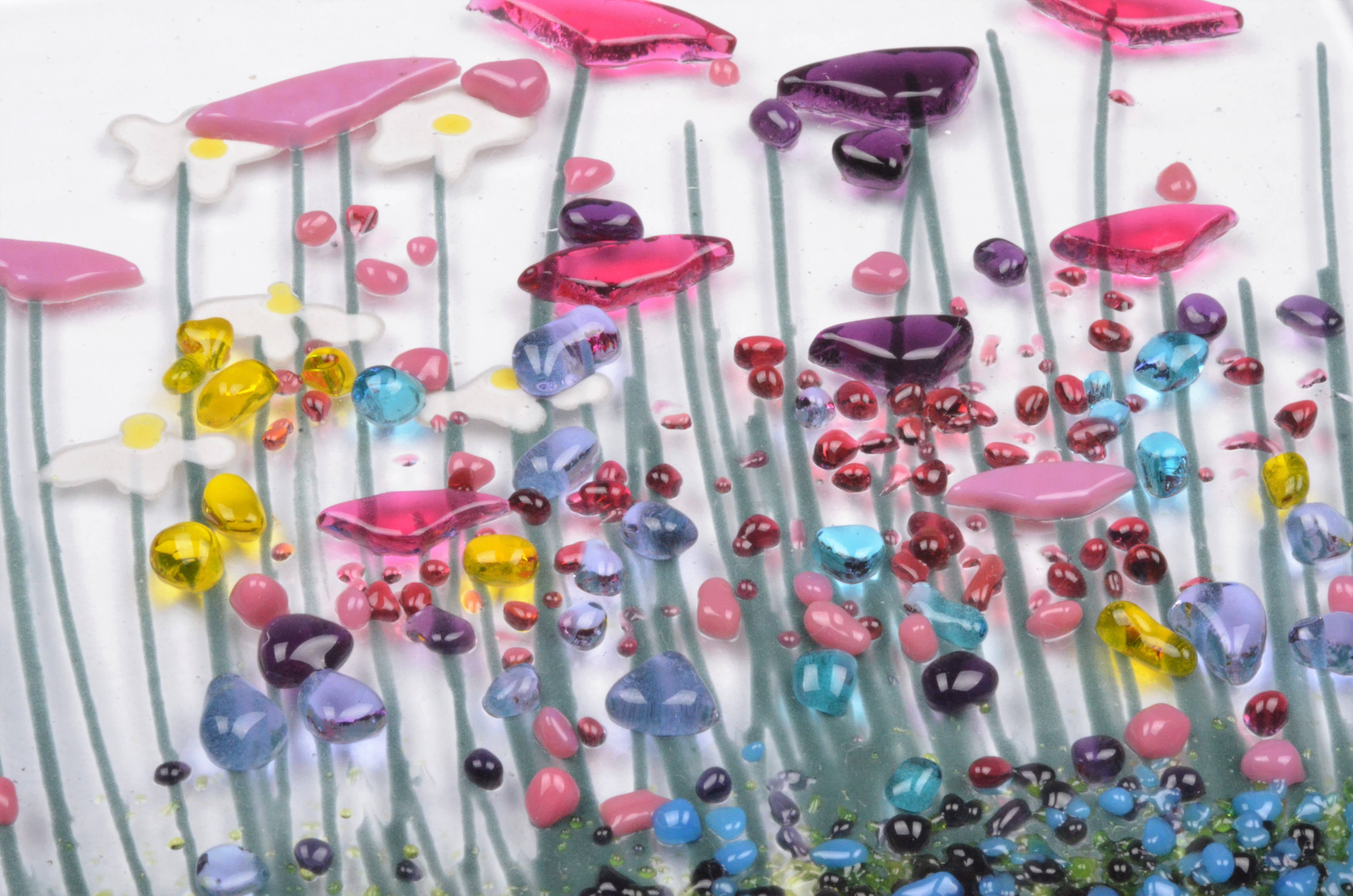 Pam Peters Designs – Engroshandel Hverdagshilsen kort – Håndlavet Fusioneret Glas Lykønskningskort - Wildflower Card4