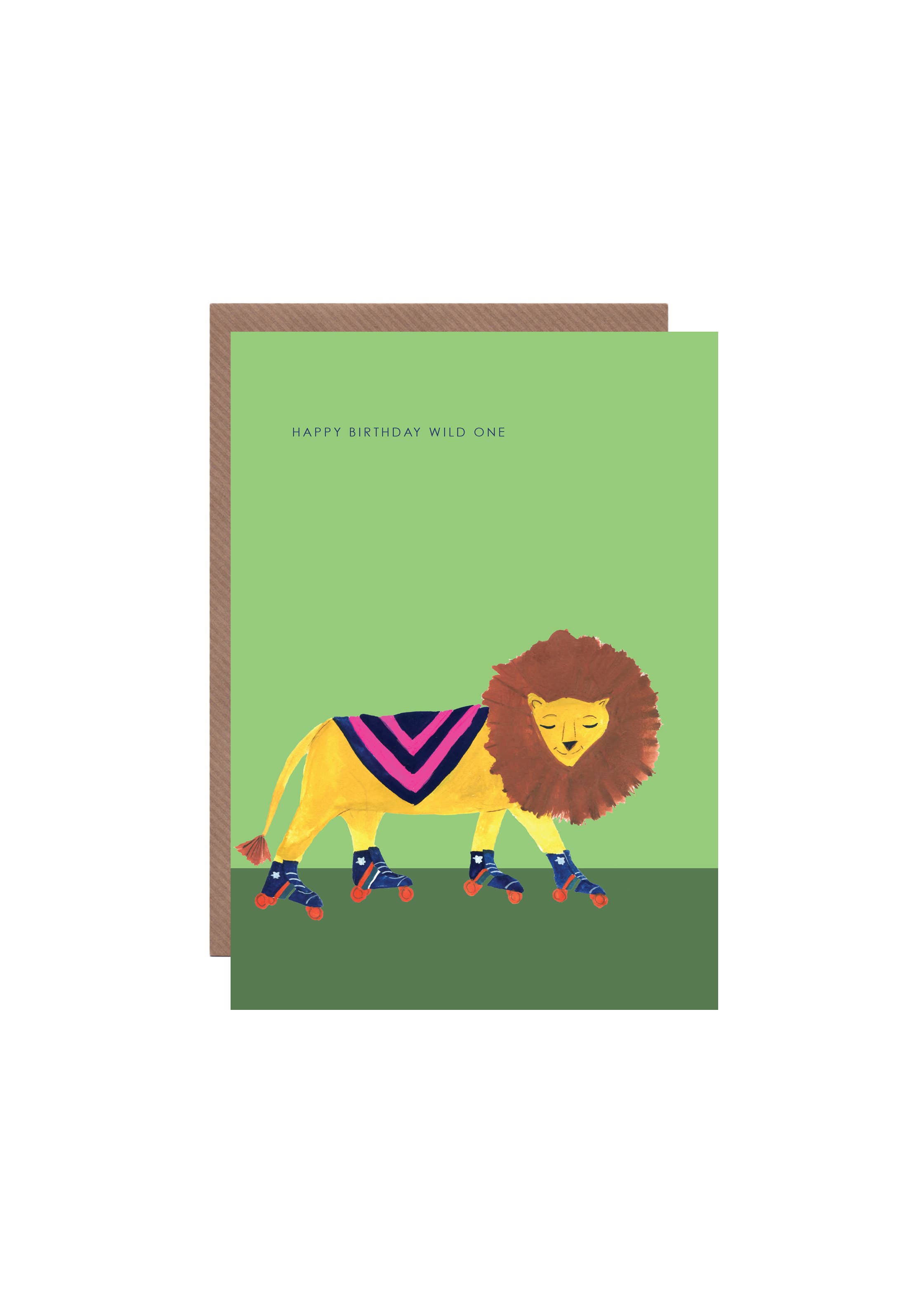 Hutch Cassidy - Wholesale Birthday Card - 'Lion on Skates' Birthday Greetings Card0