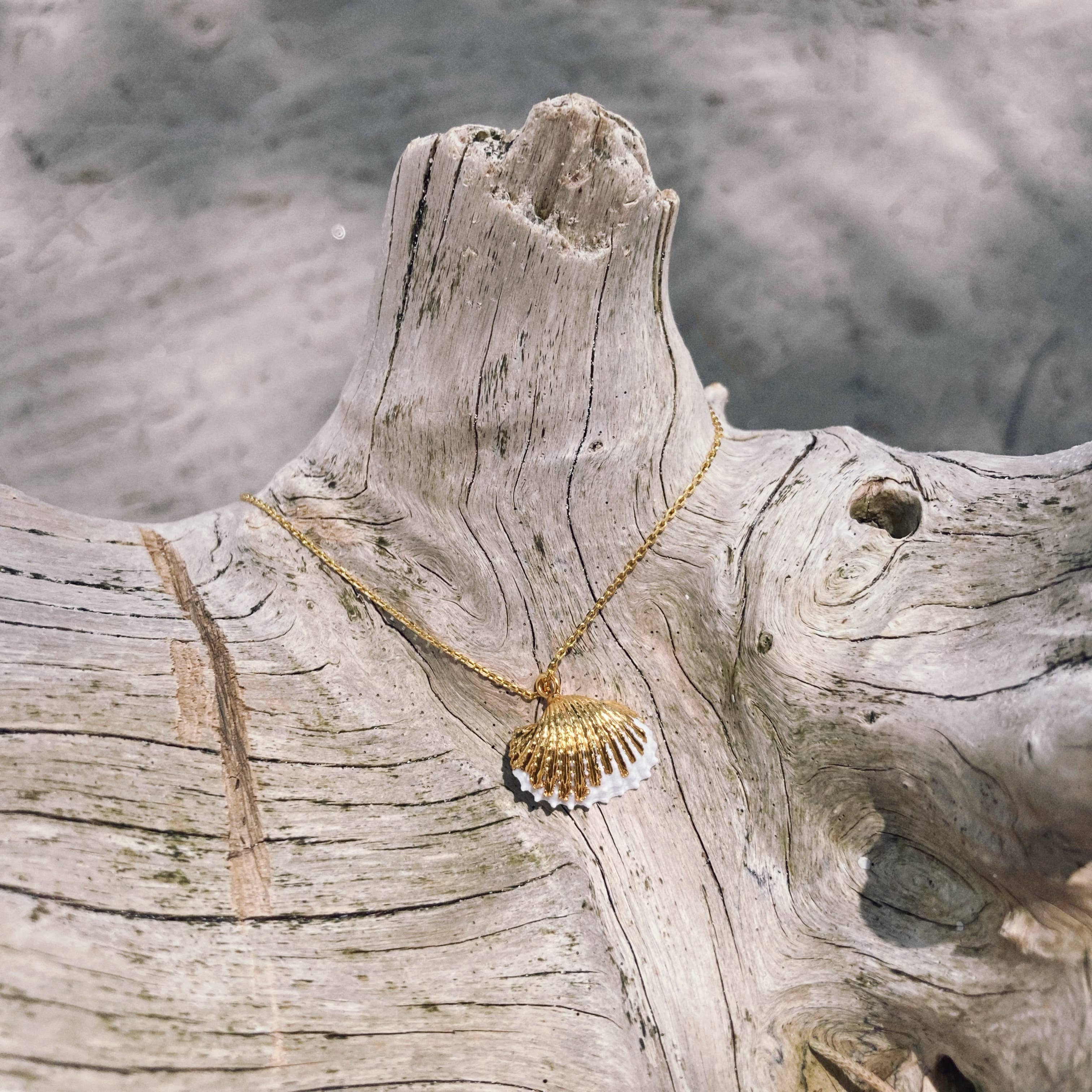 Bonisita - Venta al por mayor Collares con colgantes/abalorios - Collar de Concha de Sirena - Cadena de Latón de 18 pulgadas6