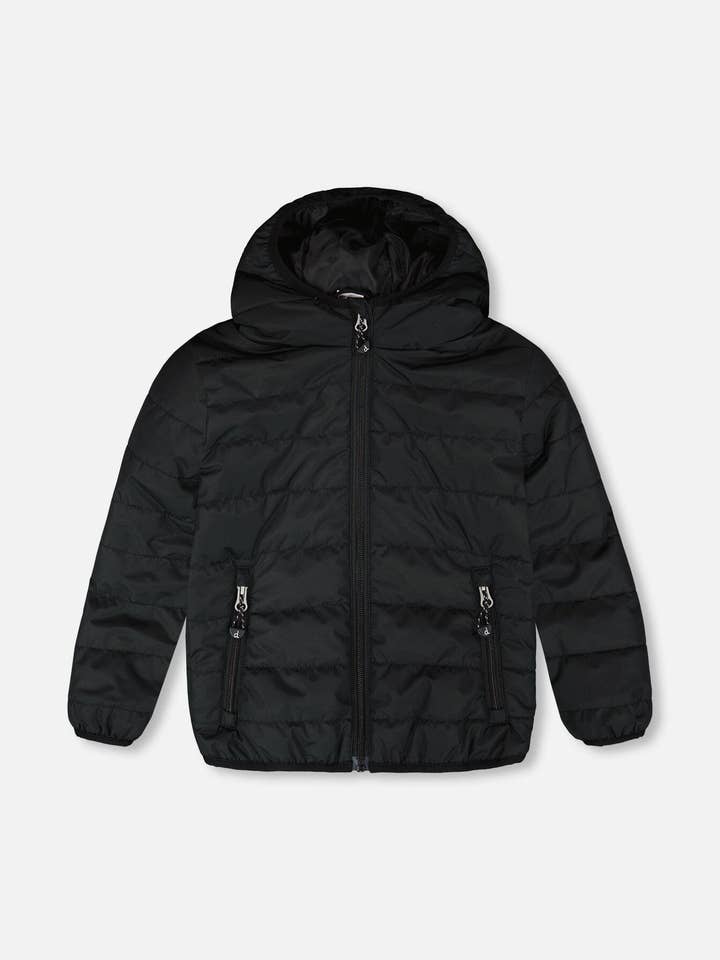 Quilted Mid-Season Jacket Black for wholesale by Deux par Deux