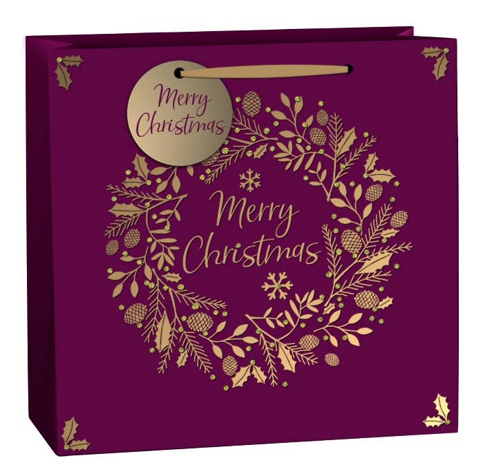 The Unique Paper Company - Vendita all'ingrosso Buste regalo - Borse regalo glitterate ecologiche con bacche natalizie di lusso0