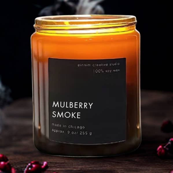 Candela di soia 9 oz – Mora + Fumo (Affumicato + Dolce) per la vendita all'ingrosso da parte di Einnim