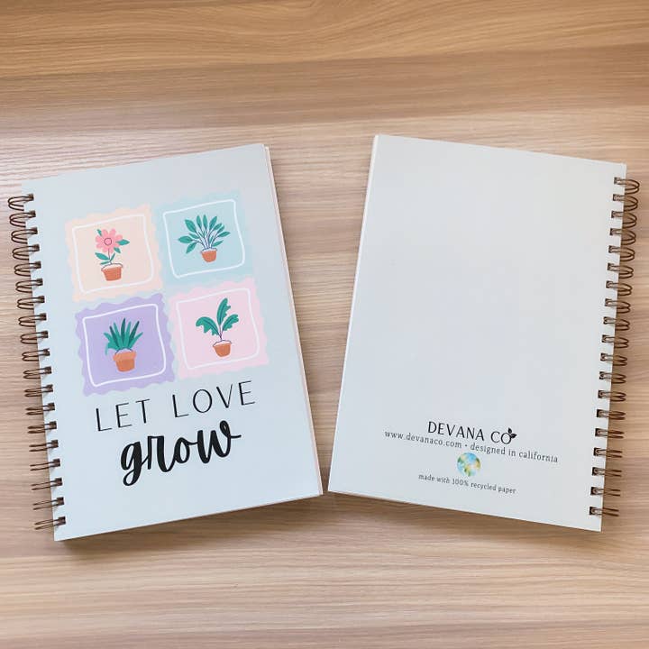 Let Love Grow Notebook for wholesale by Devana Co