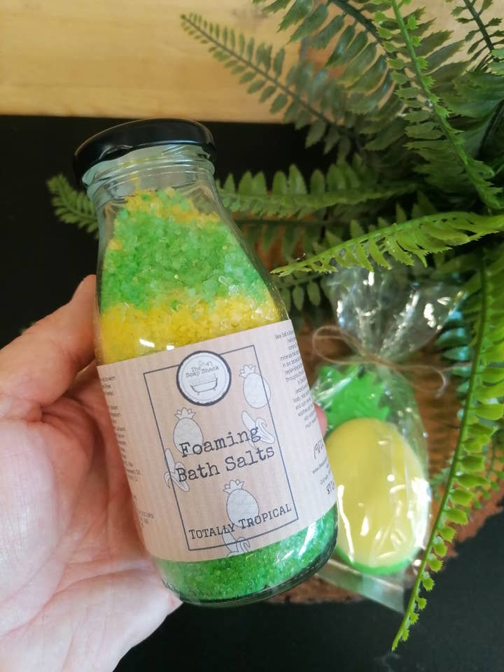 Totally Tropical Foaming Bath Salts for wholesale by The Soap Shack