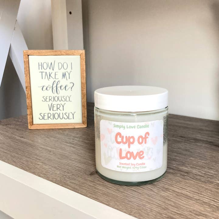 Simply Love Candle - Wholesale Jar/Filled Candle - Coffee 3.6 oz Candle | Soy Candle in Glass Jar with Lid3
