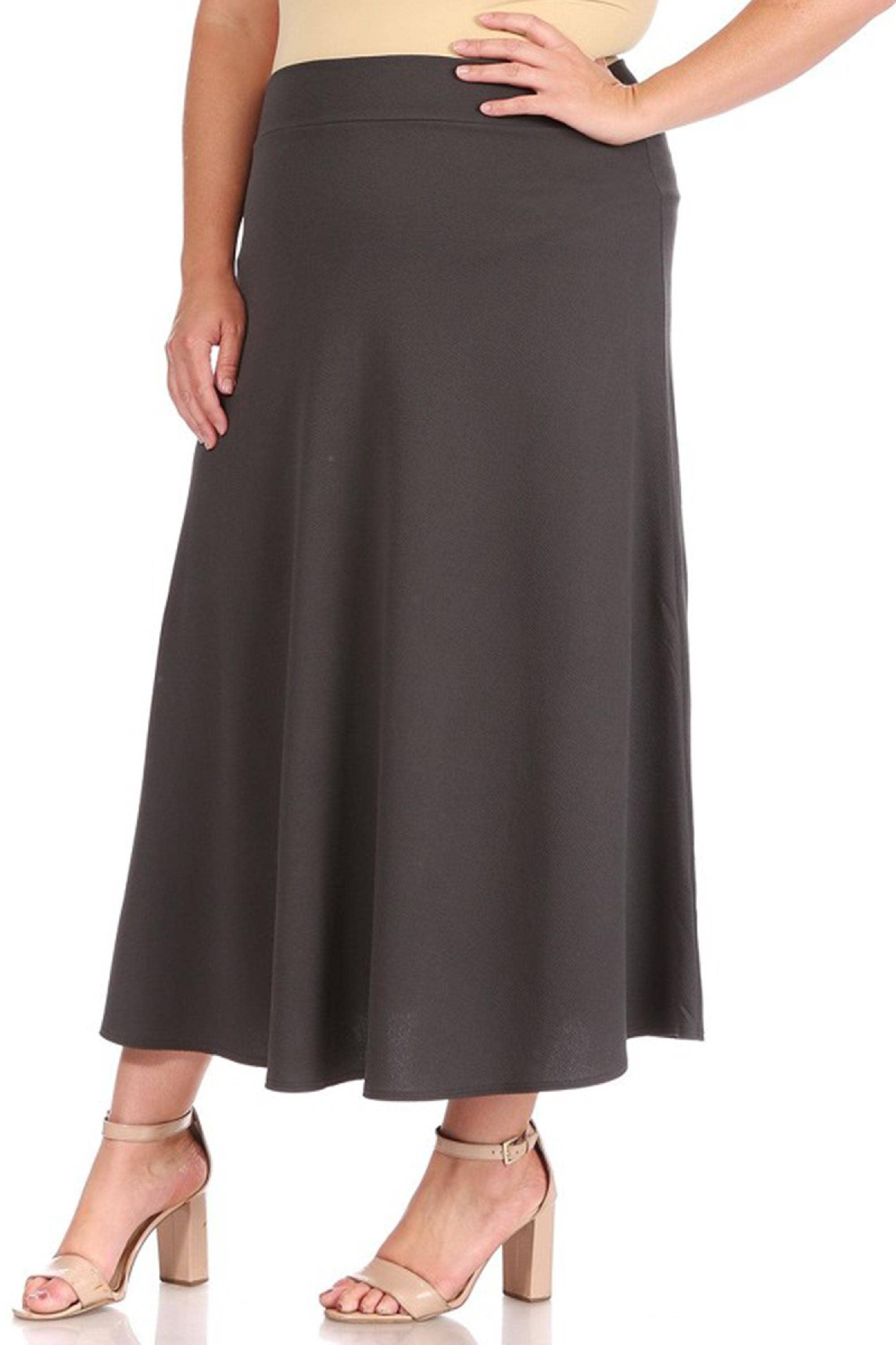 MOA COLLECTION - Wholesale Skirt - Women's - Women's Plus Size Flare A-line Long Skirt7