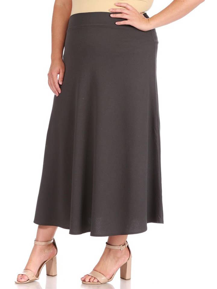 MOA COLLECTION – Saia - Mulher por atacado – Saia Longa Plus Size Flare Linha A para Mulher7