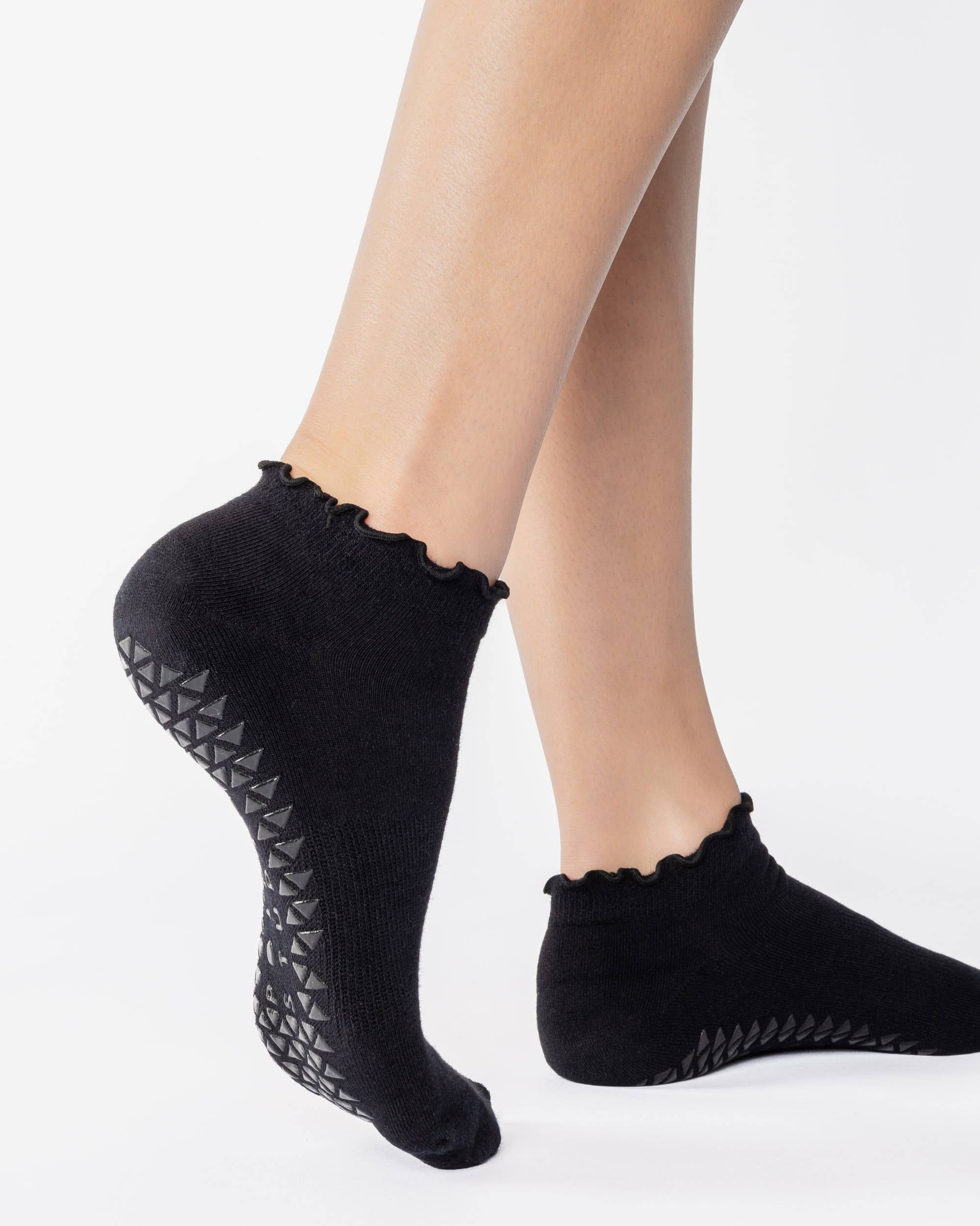 Pointe Studio - Venta al por mayor Calcetines - Mujer - Calcetines de Mujer con Volante y Agarre Completo en el Pie – Mezcla de Algodón Antideslizante para Pilates y Barre2