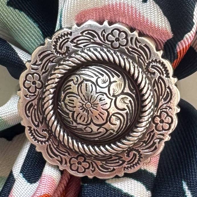 Concho Scarf Slide | Dainty Rose for wholesale by Last Chance Textiles