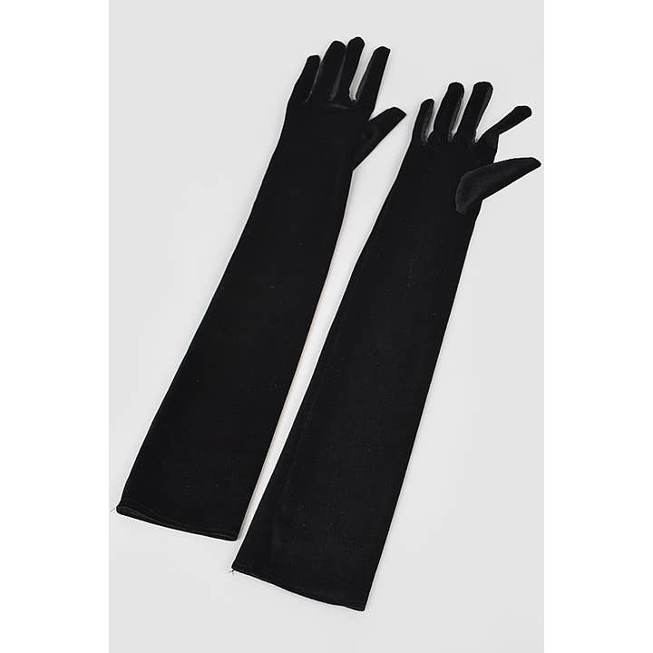 anbfashion - Wholesale Gloves - Women's - Long Velvet Gloves TT8578BK3
