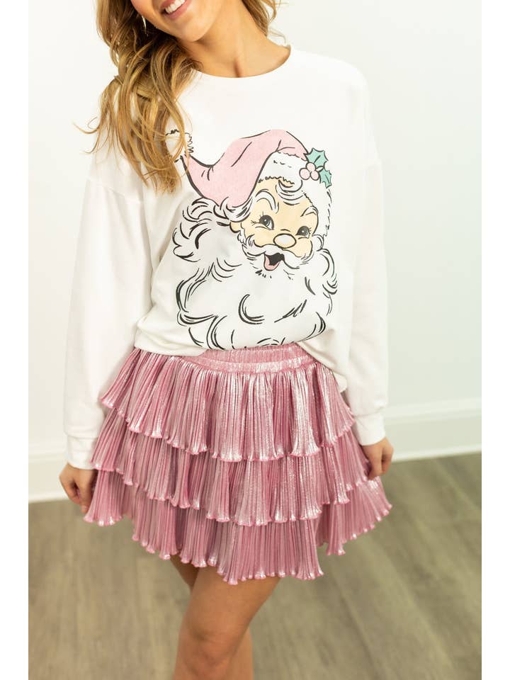 Cute Santa on Light Weight Sweatshirt, White for wholesale on Faire7