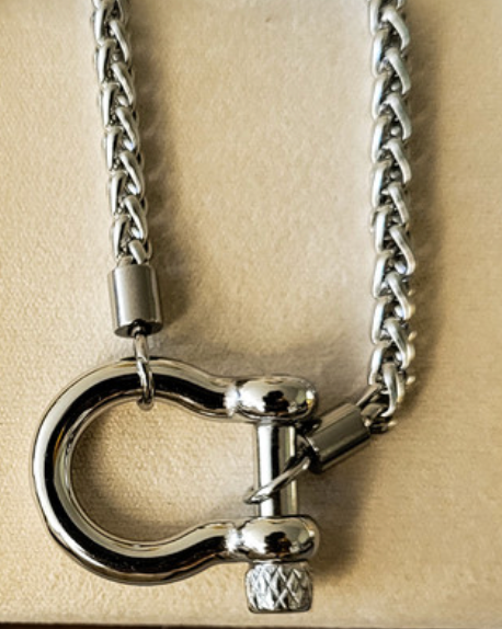 HoopLa - Wholesale Pendant/Charm Necklace - Carabiner horse Bit- Charm-Wheat Chain Stainless Necklace7