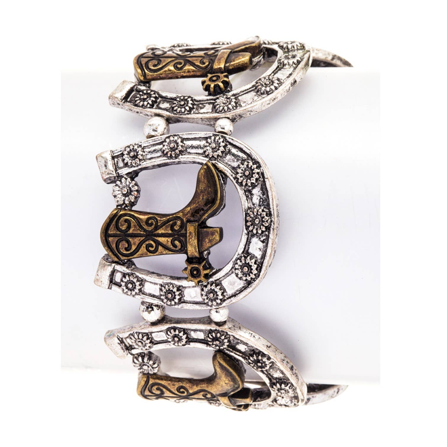 Rope & Spurs - Wholesale Charm/Dangle Bracelet - Cowboy Boots Horse Shoe Stretch Bracelet2