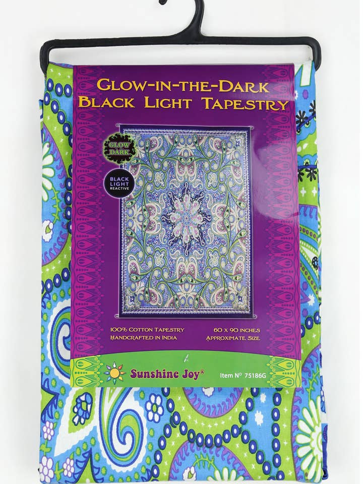 3D Glow in the Dark Tapestry InfinityStar Tapestries Paisley por atacado de Sunshine Joy