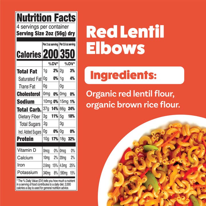 Explore Cuisine - Wholesale Pasta - Organic Red Lentil Elbows1