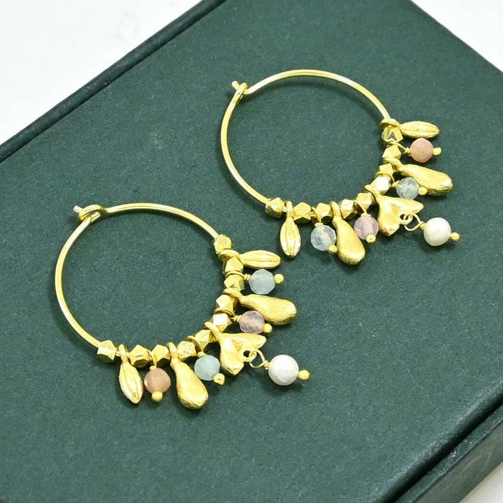 Schmuckoo Berlin - Wholesale Dangle Earrings - Cressida Stud Earring Gold Plated - Multicolor Pastel Beads2