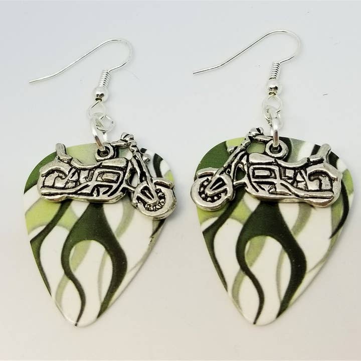 Simply Raevyn - Wholesale Dangle Earrings - Motorcycle Charm Guitar Pick Earrings40