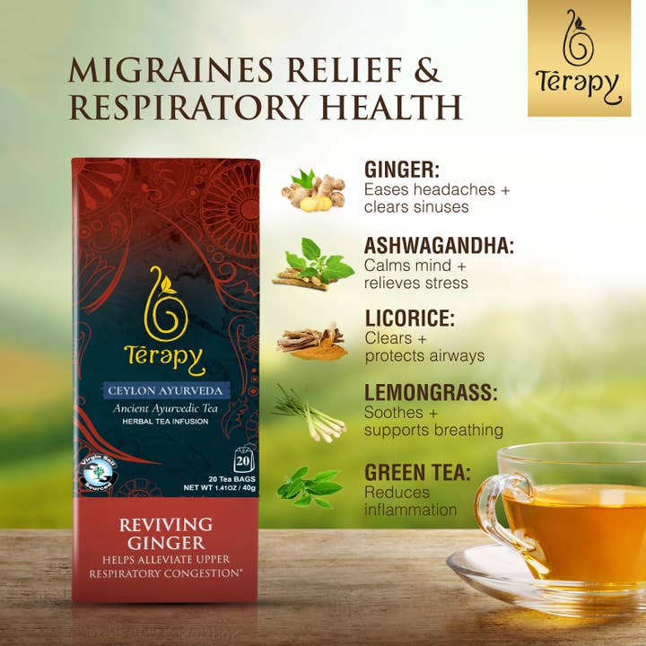 Terapy Ceylon Tea - Wholesale Health/Detox Tea - Reviving Ginger Ayurveda Tea1
