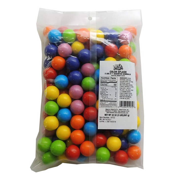 Long Island Candy Factory - Wholesale Gummy - Assorted Gumballs 1 INCH 2 POUND BAG