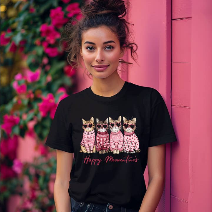 T-shirt unisexe Chats de la Saint-Valentin pour la vente par Into The Desert