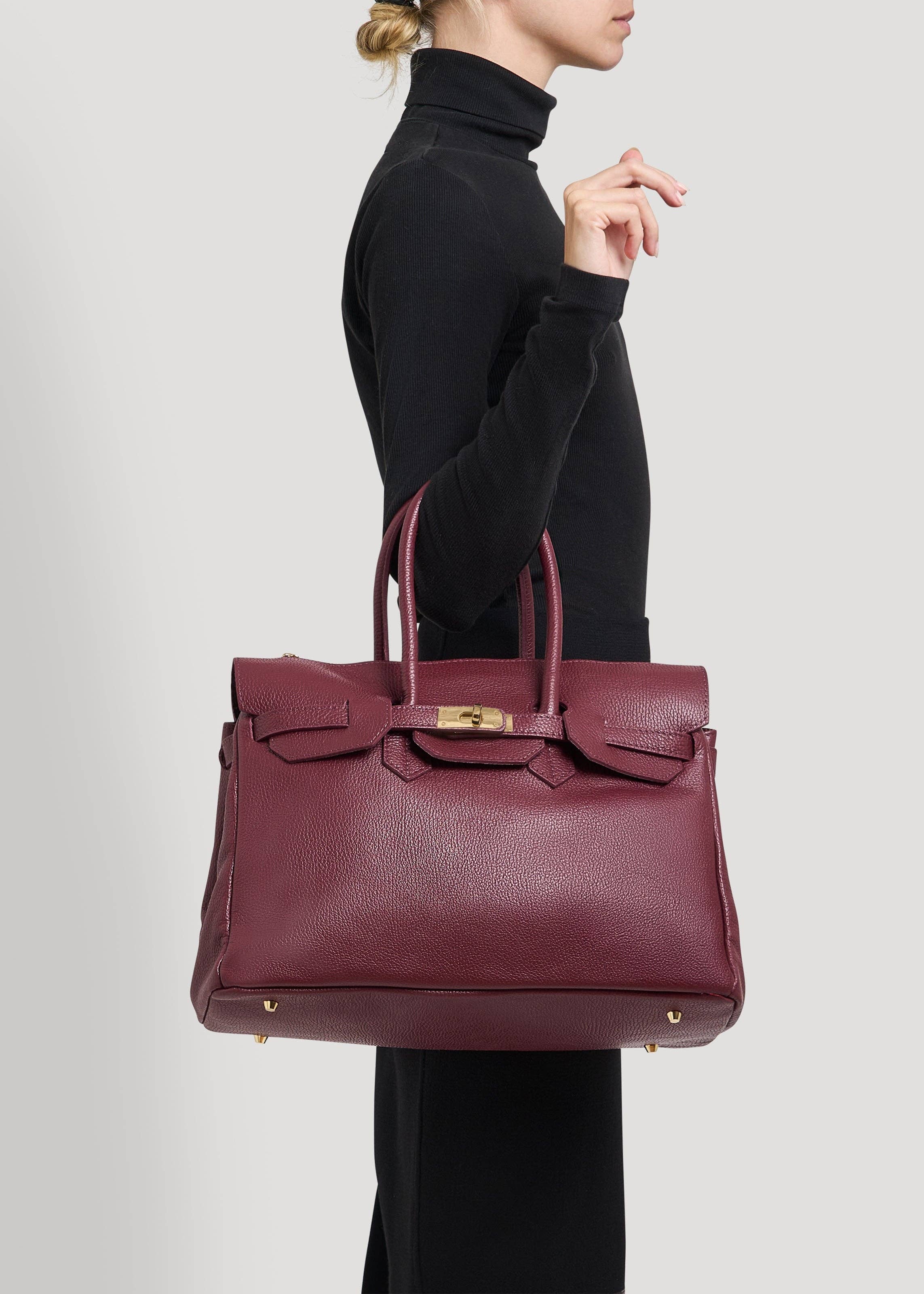 Prestige Milano – Engroshandel Tote bag - Dame – Elizabeth taske i bordeaux Togo-læder6