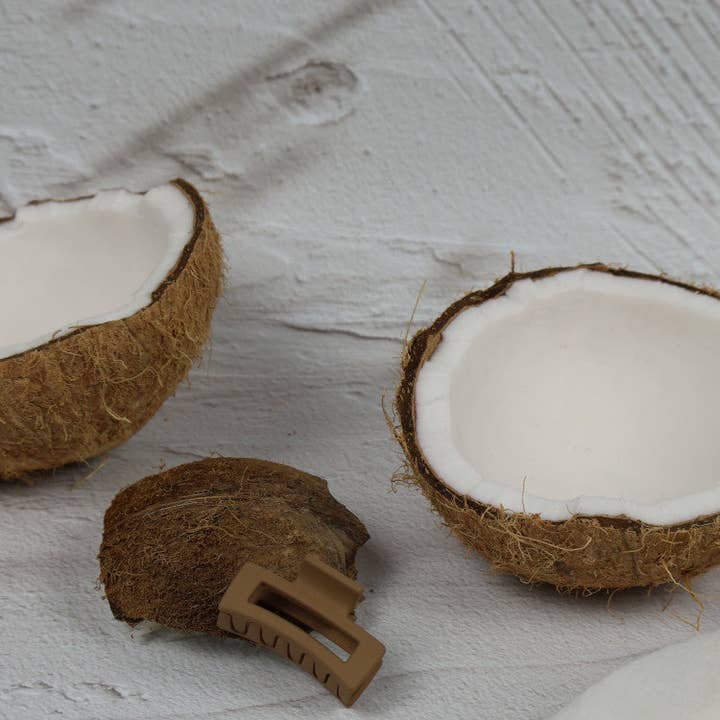 Nakoa The Label - Wholesale Hair clip – Women’s - Claw Clip - Little Elongated Rectangle - Coffee