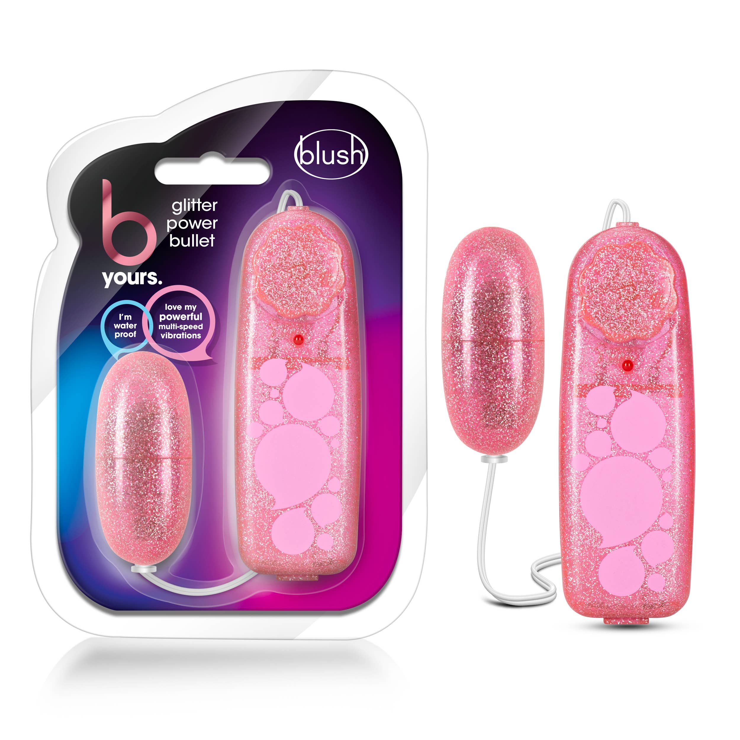 Blush - Wholesale Sex Toy - B Yours - Glitter Power Bullet - Pink0