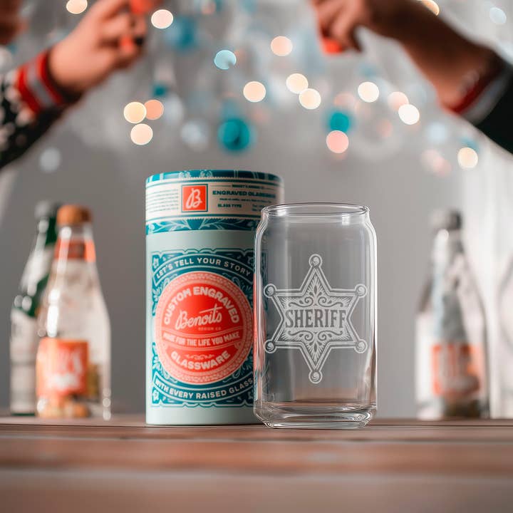 Benoit's Design Co. - Venta al por mayor Copas de cóctel/licor - Gafas de Sheriff del Oeste0