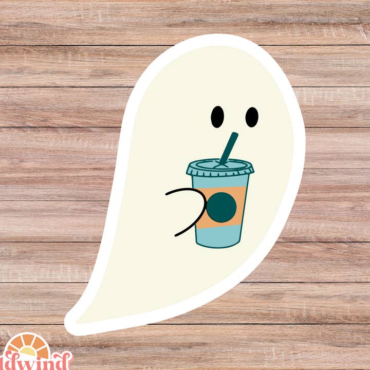 Basic Boo Ghost Sticker | Dishwasher Safe Vinyl for wholesale by Wildwind Lane