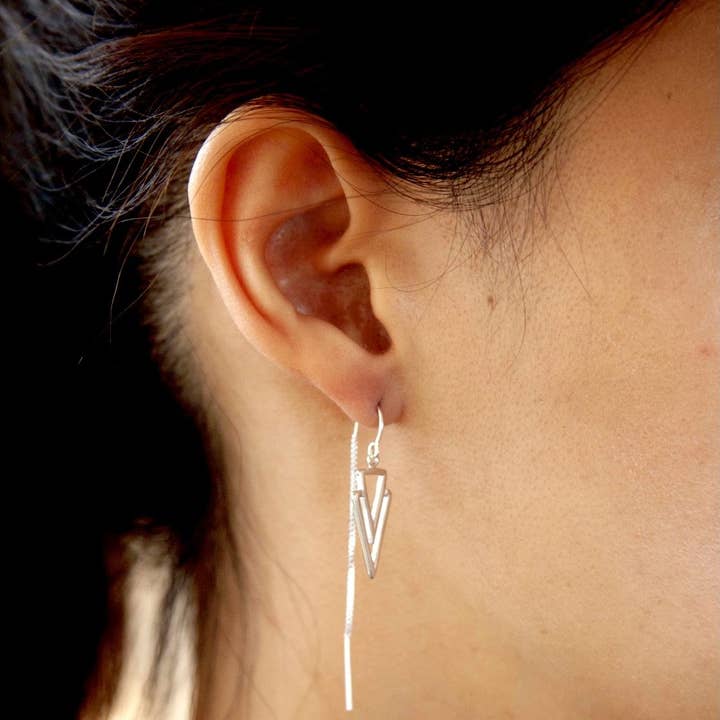 Oohjacquelina Jewelry – wholesale Dangle earrings – Rocker Ear Threads in Sterling Silver1