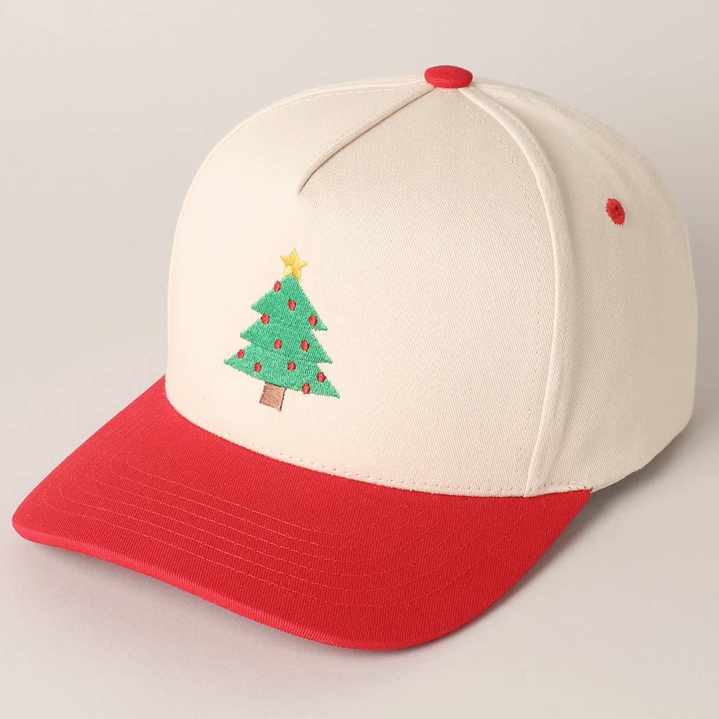 Fashion City – wholesale Baseball cap – Women's – Christmas Tree Embroidery Canvas Baseball Cap1