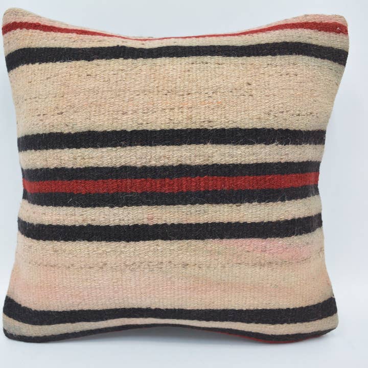 Kilim Designer Throw Pillow Covers 16x16 Striped Cushion for wholesale by Kilim Pillow Decors