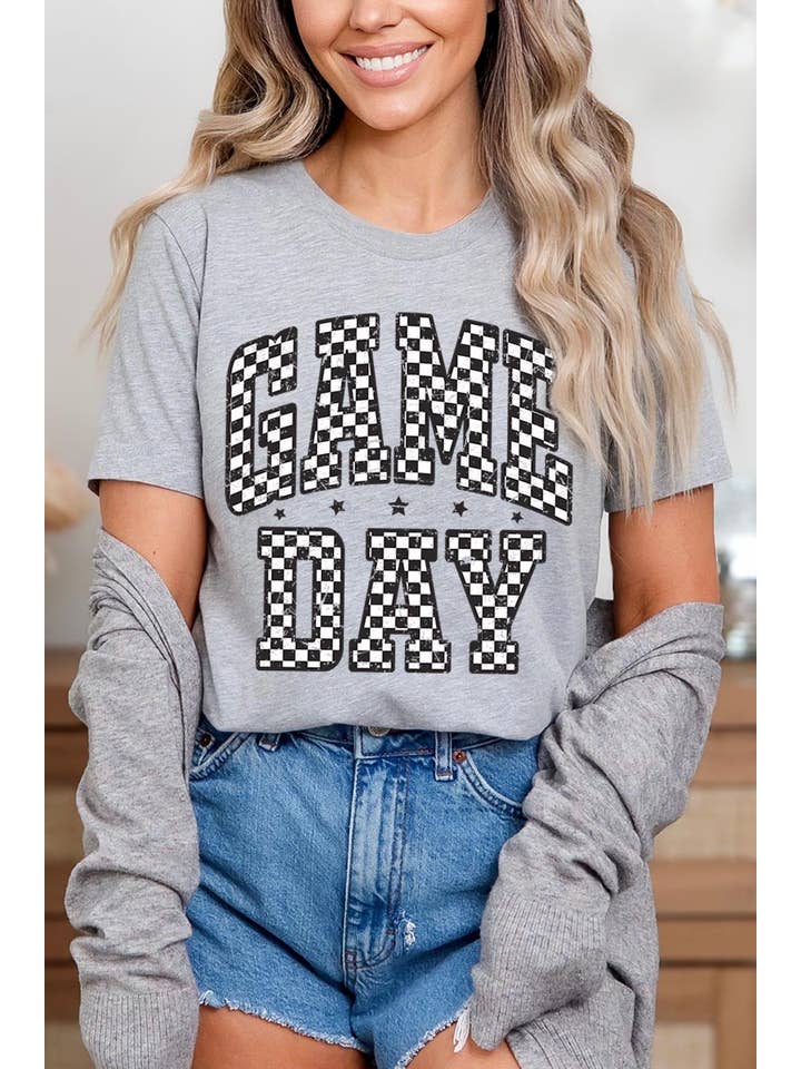 Pink Irene Wholesale - Wholesale T-Shirt (Graphic) - Women's - Checkered Game Day Graphic Tee3