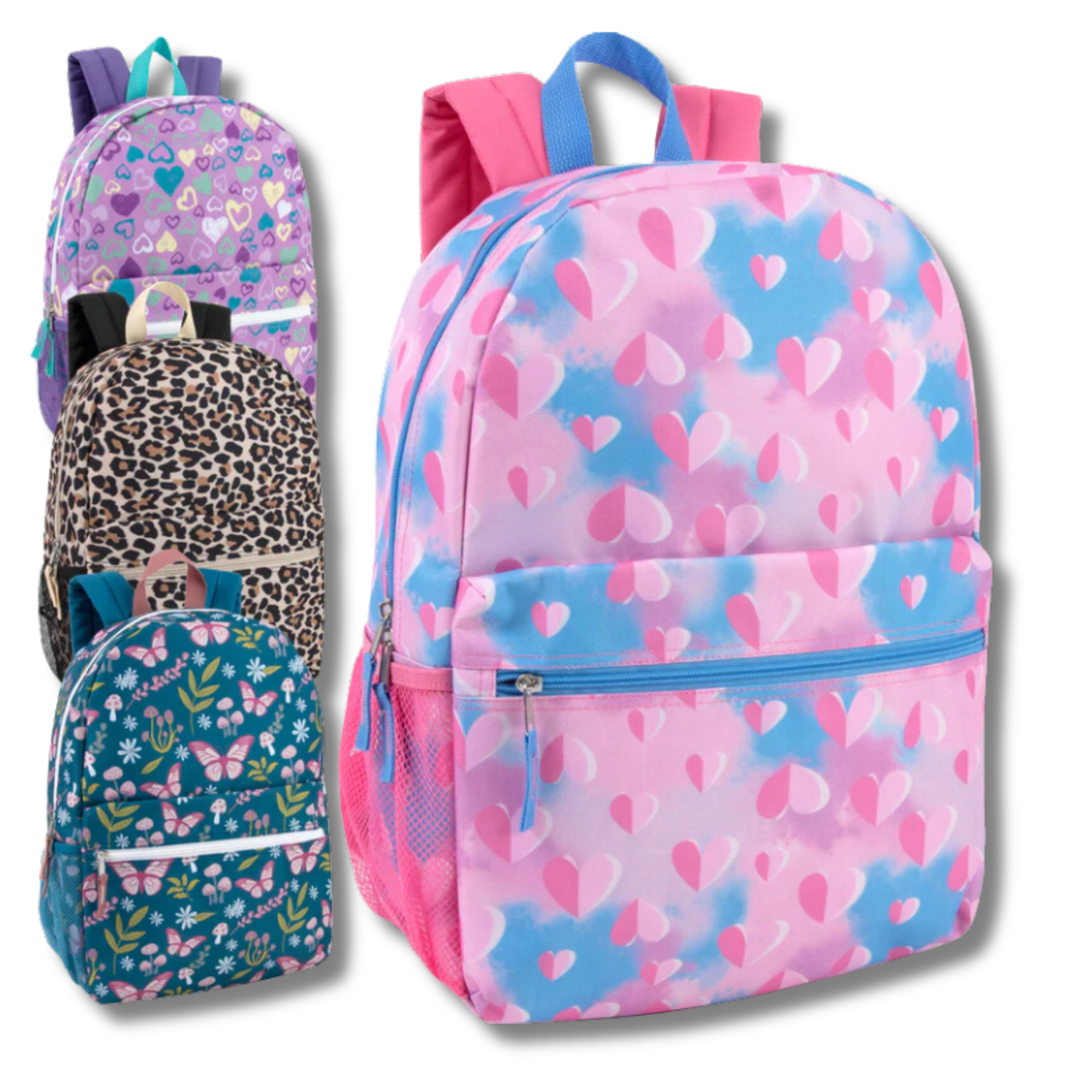 JSBlueRidge Toys - Wholesale Backpack - Kids - 17'' Printed Backpack with Side Mesh Pockets- Assorted1
