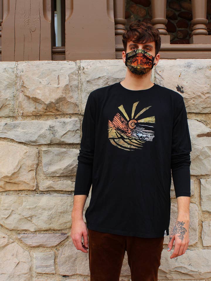 Red Rocks Hand Painted Bamboo Long Sleeve for wholesale by Third Wolf Designs