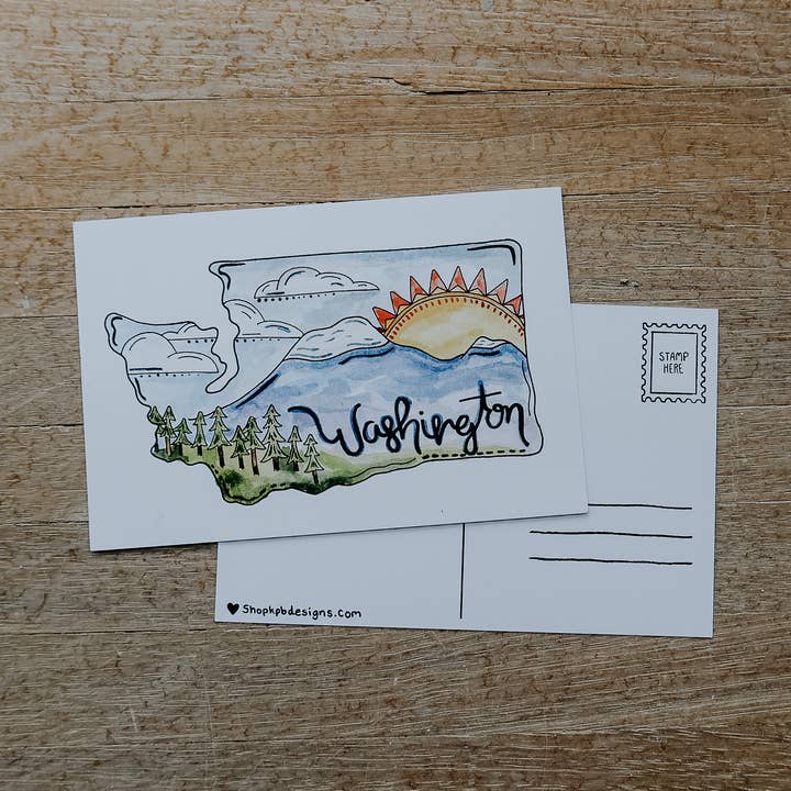 Washington Mountains Postcard for wholesale by Sticker Girl