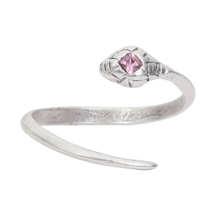 Bracelet serpent en laiton fait main avec cristal rose - 2909 pour la vente par Chanour